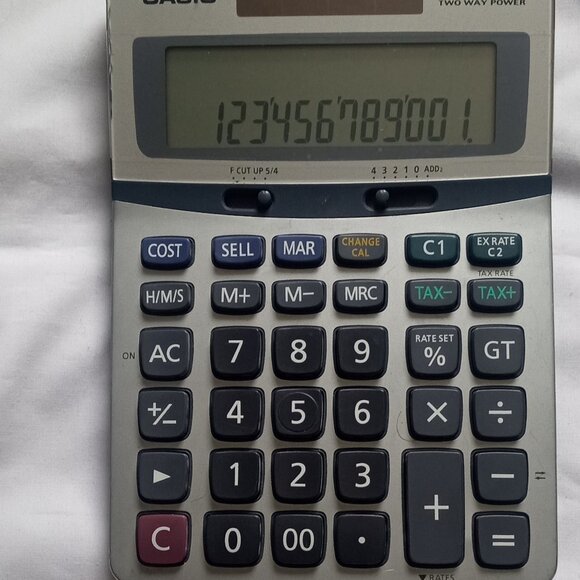 Casio DF-320TM Solar & Battery Calculator 12 Digits Tax Calculation Japan, Works - Picture 2 of 4